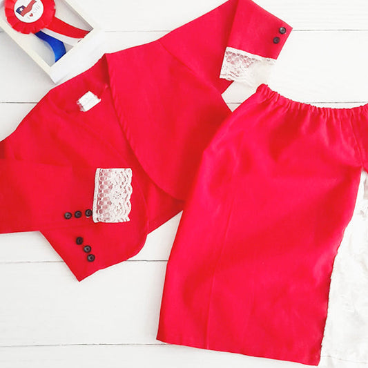 vestido de huasa Tela Rojo Marca Otra 2 A Estado Casi tiki