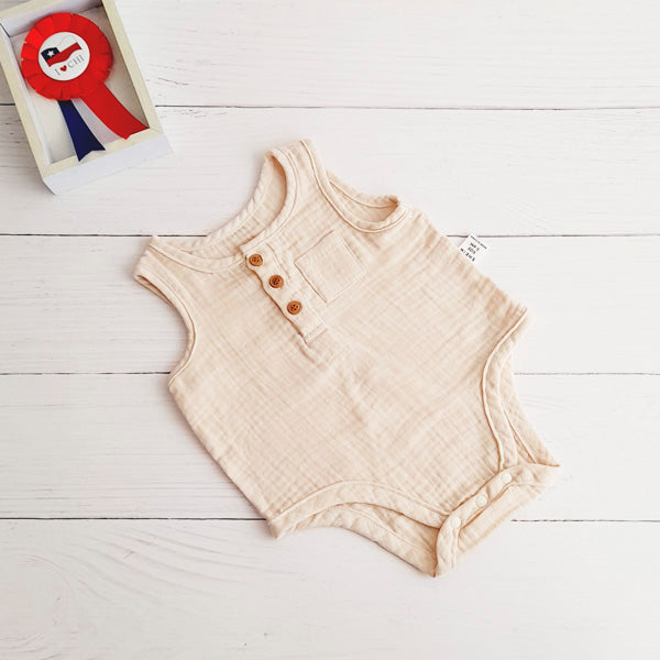Body Algodón Beige Marca Shein 3-6 M Estado Casi tiki