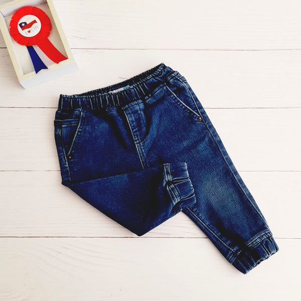 Jeans Mezclilla Azul Marca Baby by little topsis 12 M Estado Casi tiki