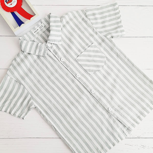 Camisa Algodón Rayas Marca Hym 7 A Estado Casi tiki