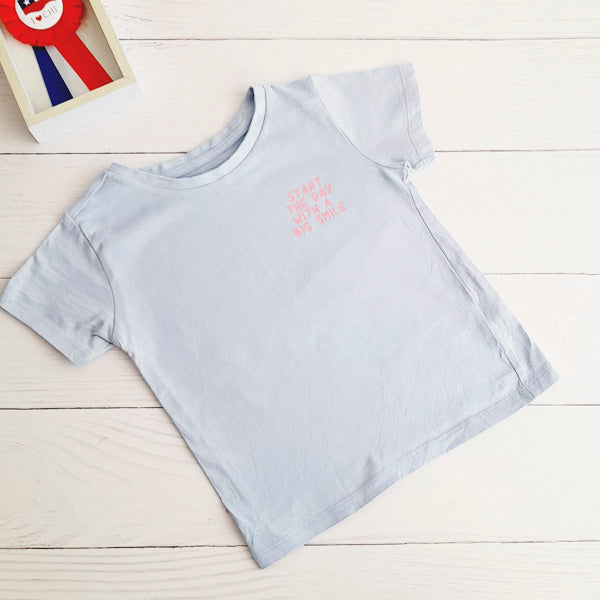 Polera Algodón Celeste Marca Otra 3 A Estado Tiki taka