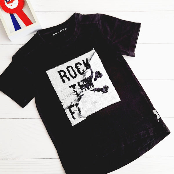 Polera Algodón Negro Marca Otra 6 A Estado Tiki taka