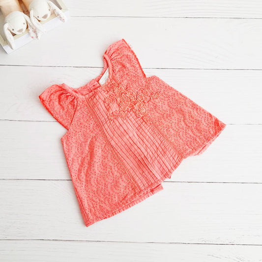 Blusa Algodón Damasco Marca Zara 3-6 M Estado Casi tiki
