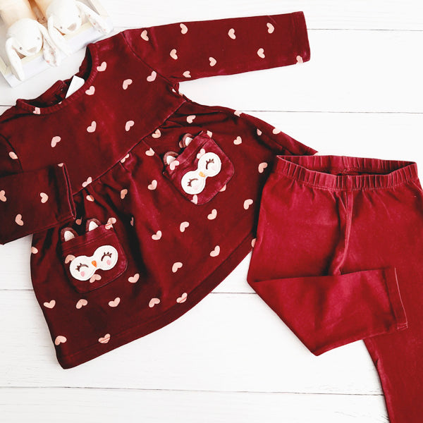 Conjunto Algodón Burdeo Marca Koala 12 M Estado Casi tiki