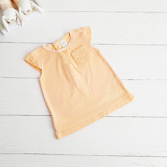 Polera Algodón Damasco Marca Baby harvest 6-9 M Estado Casi tiki