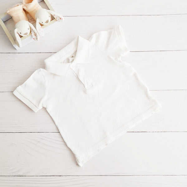 Polera Piqué Blanco Marca Hym 6-9 M Estado Casi tiki
