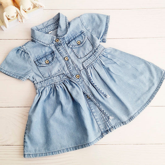 Vestido Algodón Azul Marca Otra 2 A Estado Tiki taka