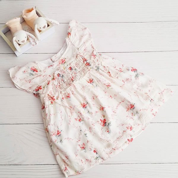 Vestido Algodón Diseños Marca Zara 12-18 M Estado Casi tiki