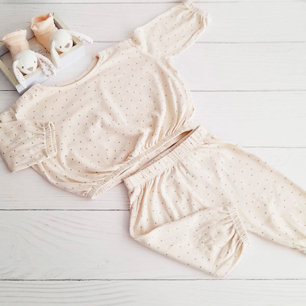 Conjunto Algodón Lunares Marca Hym 3 M Estado Casi tiki