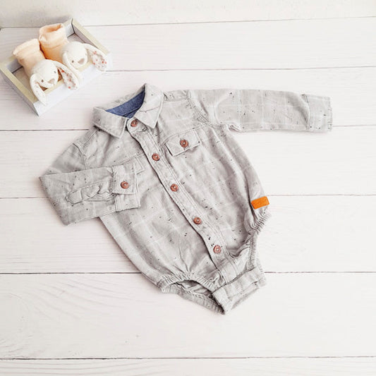 Body camisa Algodón Gris Marca Otra 3-6 M Estado Casi tiki