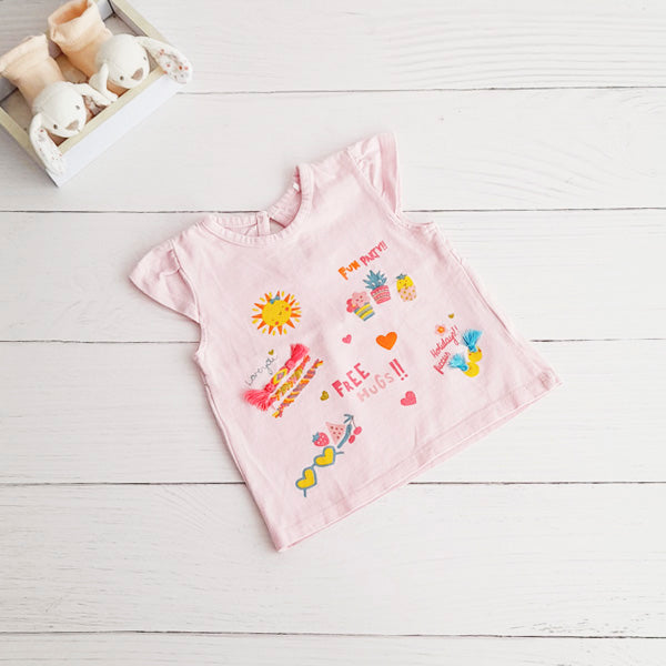 Polera Algodón Diseños Marca Ficcus 3-6 M Estado Tiki taka