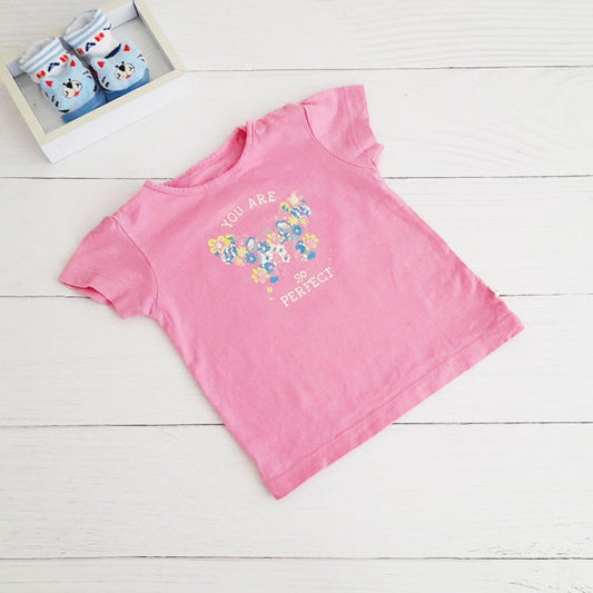 Polera Algodón Rosa Marca Baby harvest 12-18 M Estado Tiki taka