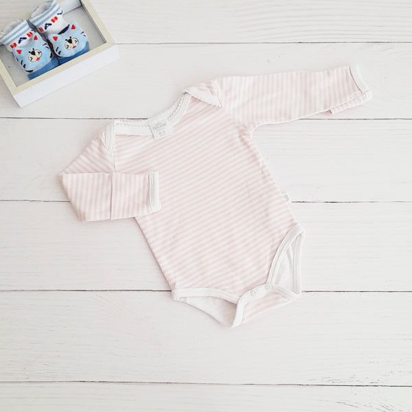 Body Algodón Rayas Marca Baby harvest 0-3 M Estado Tiki taka