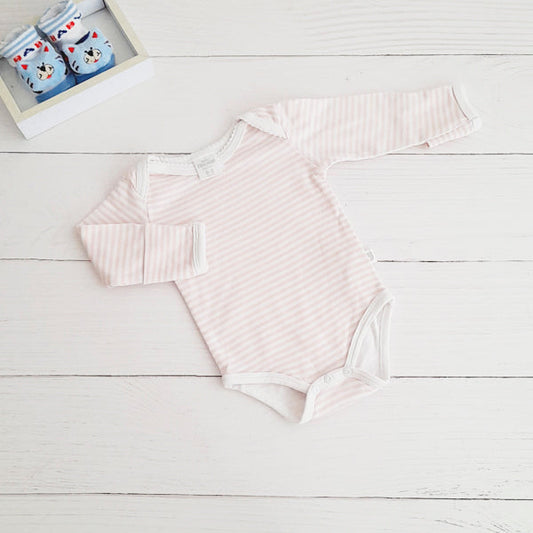 Body Algodón Rayas Marca Baby harvest 0-3 M Estado Tiki taka