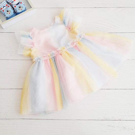 Vestido Tela Multicolor Marca Otra 3-6 M Estado Tiki taka