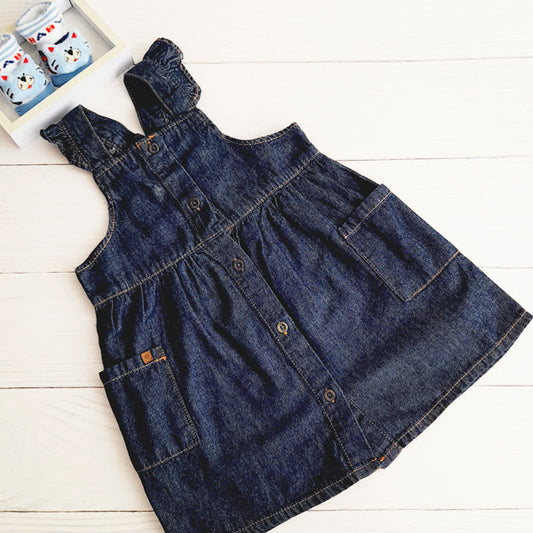 Vestido Algodón Azul Marca Tribu 2 A Estado Casi tiki