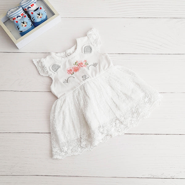 Vestido Algodón Blanco Marca Limonada RN Estado Casi tiki