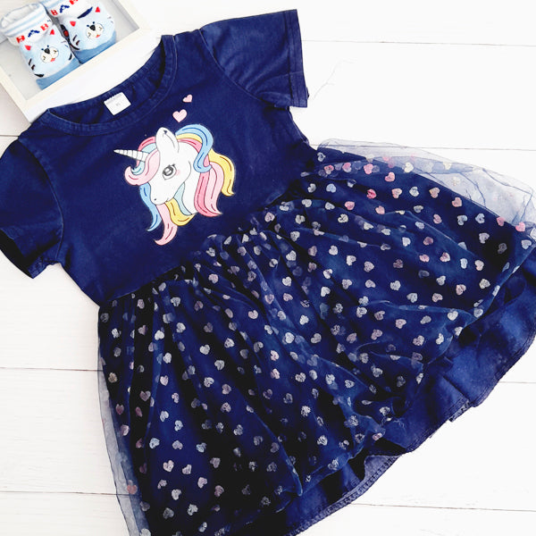 Vestido Algodón Azul Marca Otra 2 A Estado Casi tiki