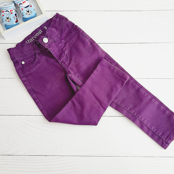 Pantalón Algodón Morado Marca Baby harvest 3 A Estado Casi tiki
