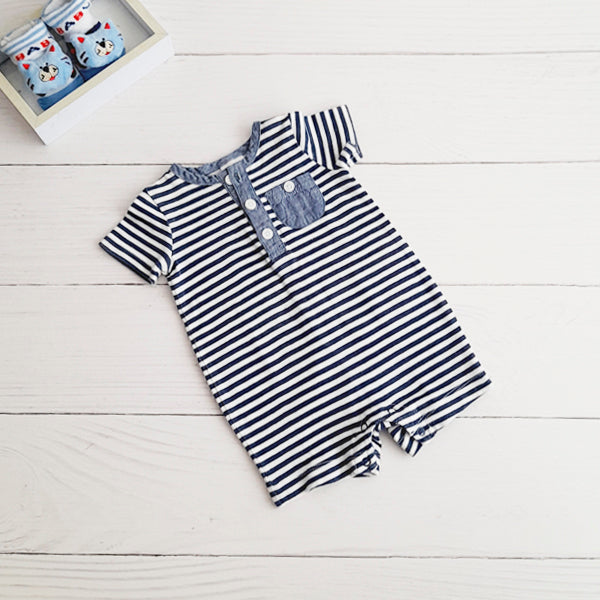 Enterito Algodón Rayas Marca Gymboree RN Estado Casi tiki