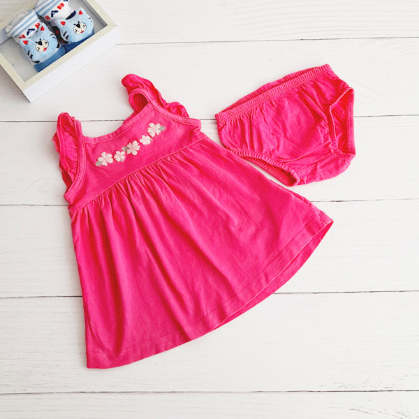 Vestido Algodón Fucsia Marca Carter's 3 M Estado Casi tiki