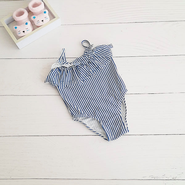 Traje de baño lycra Rayas Marca Colloky 6-9 M Estado Tiki taka