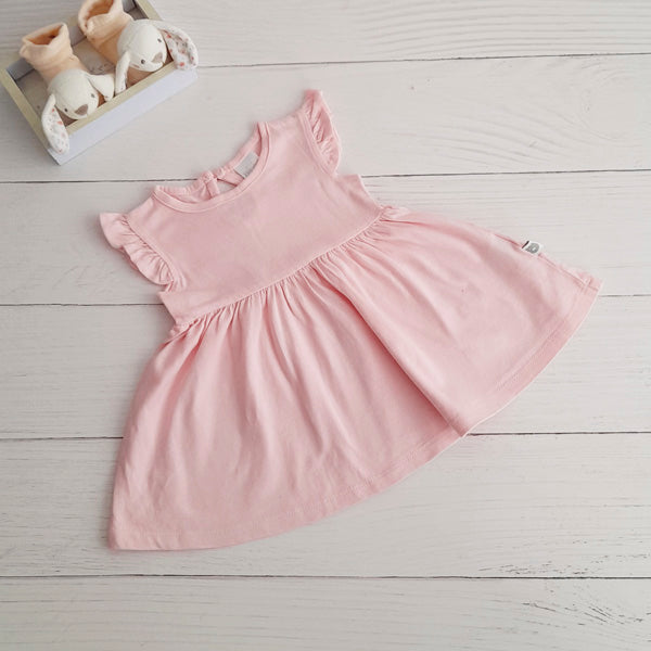 Vestido Algodón Rosa Marca Baby harvest 0-3 M Estado Casi tiki