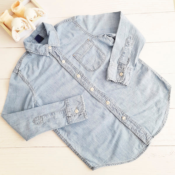 Camisa Algodón Celeste Marca Gap 6 A Estado Tiki taka