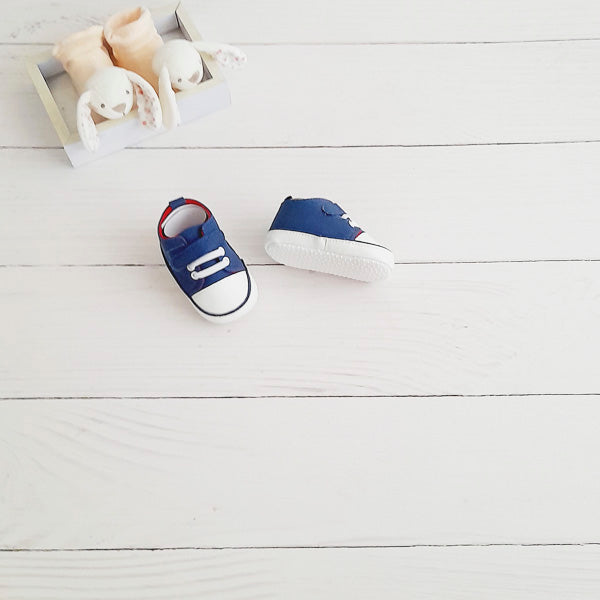 Zapatilla blanda Lona Azul Marca Urb 3-6 M Estado Casi tiki