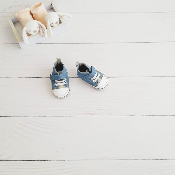 Zapatilla blanda Lona Celeste Marca Ficcus 15 Estado Casi tiki