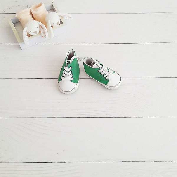 Zapatilla blanda Lona Verde Marca Pillin 3-6 M Estado Casi tiki