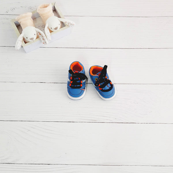 Zapatilla blanda Cuerina Azul Marca Pillin 0-3 M Estado Tiki taka