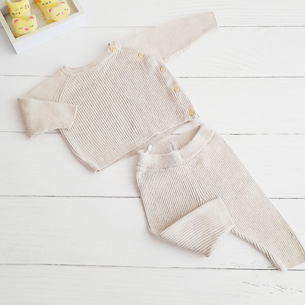 Conjunto Tejido Beige Marca Hym RN Estado Casi tiki