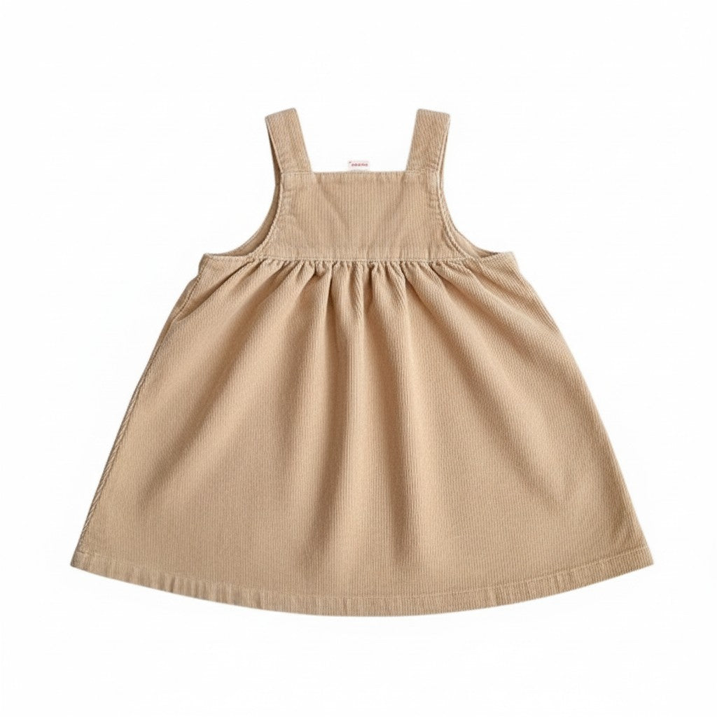 Vestido Algodón Beige Marca Yamp! 12 M Estado Tiki taka