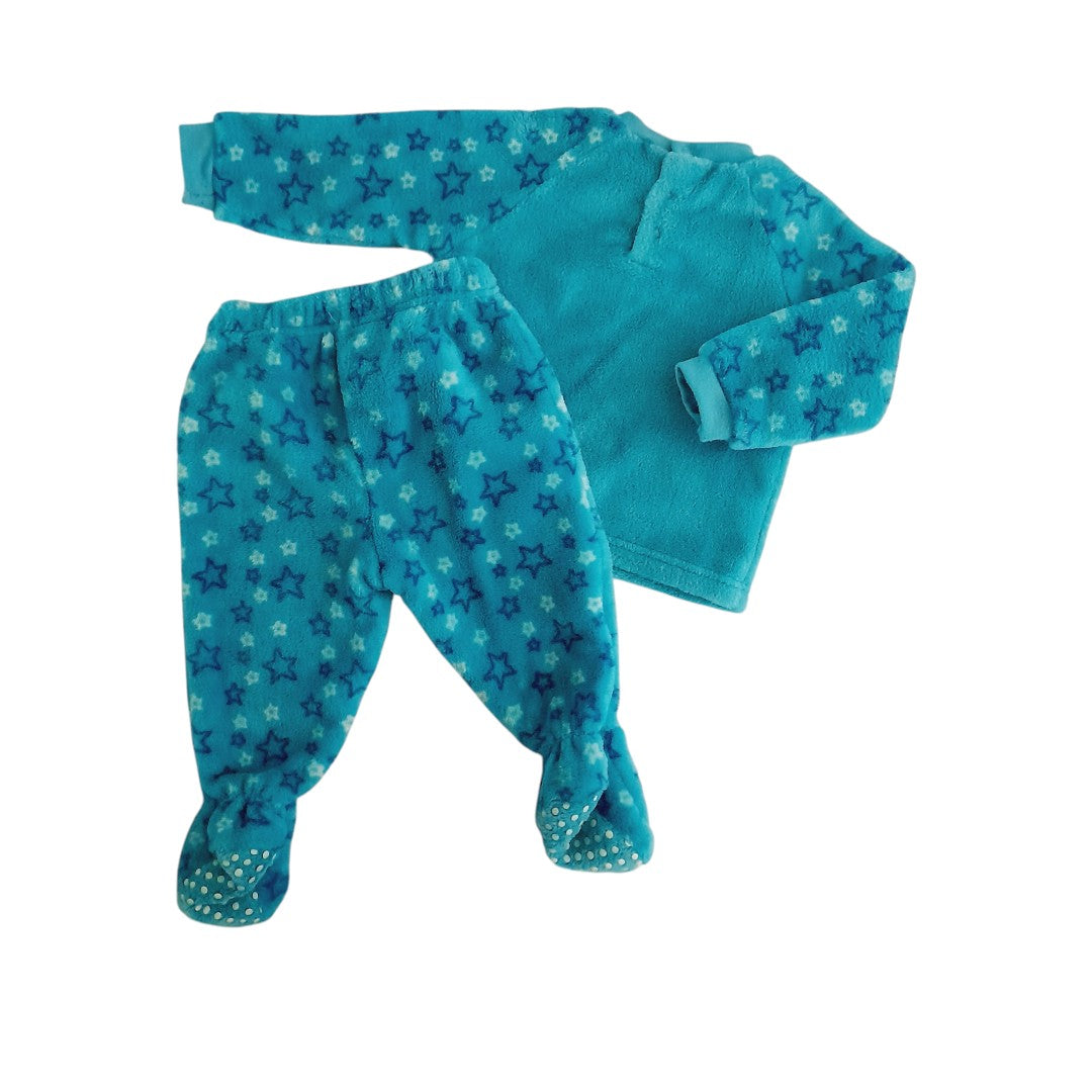 Pijama Polar Verde Marca Pillin 6 M Estado Casi tiki