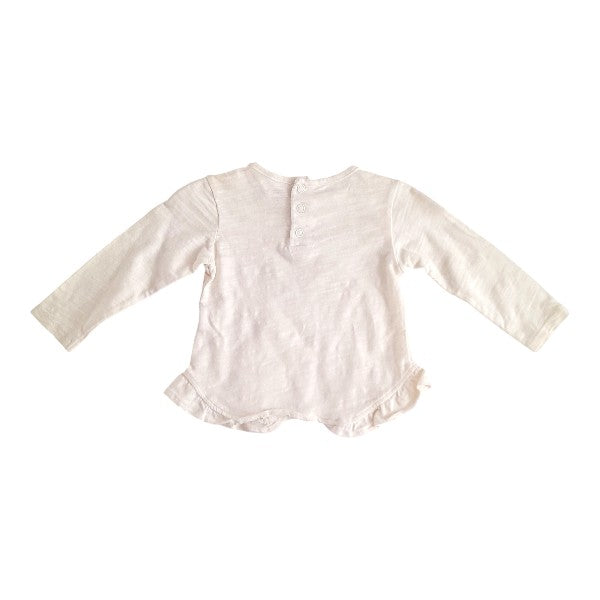 Polera manga larga Algodón Blanco Marca Pillin 6 M Estado Casi tiki