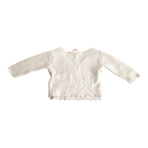 Chaleco Tejido Blanco Marca Zara 6-9 M Estado Casi tiki