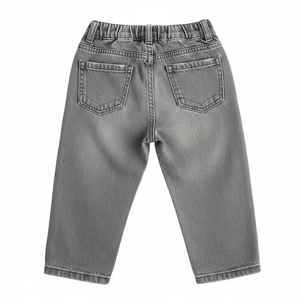 Pantalón Mezclilla Gris Marca Zara 12-18 M Estado Casi tiki