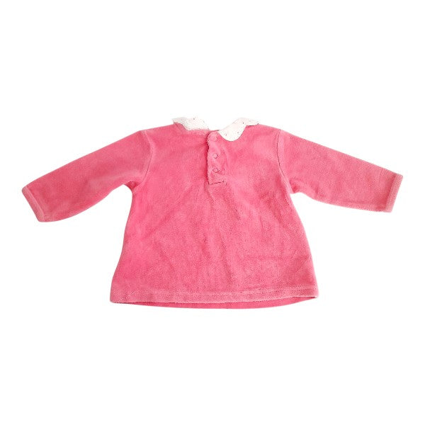 Polera manga larga Micropolar Fucsia Marca Pillin 6 M Estado Casi tiki