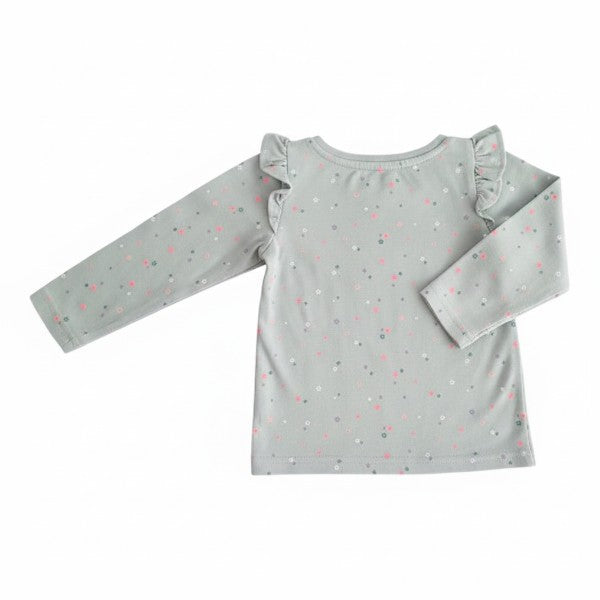 Polera manga larga Algodón Verde agua Marca Figaro 9-12 M Estado Casi tiki