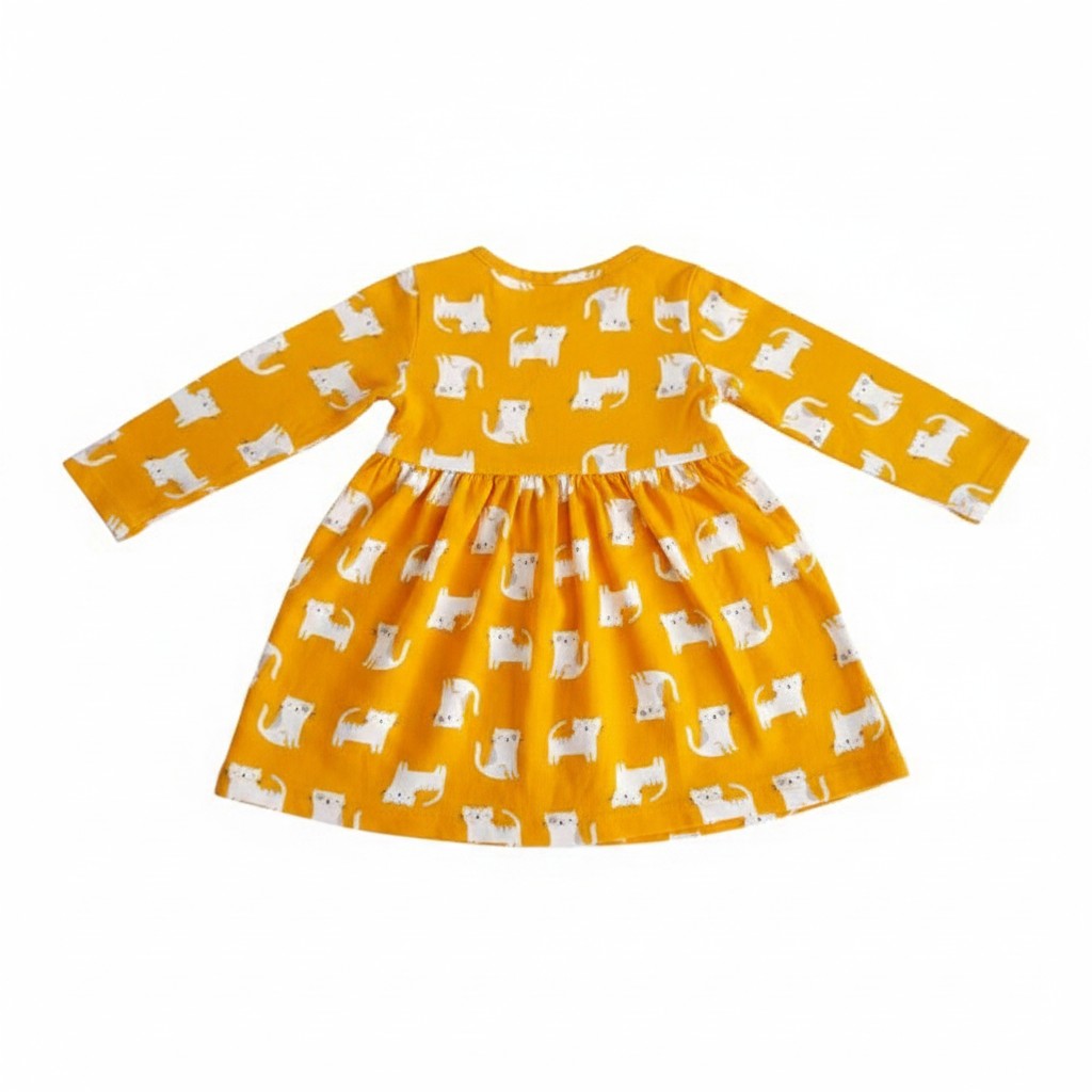 Vestido Algodón Amarillo Marca Carter's 9 M Estado Casi tiki