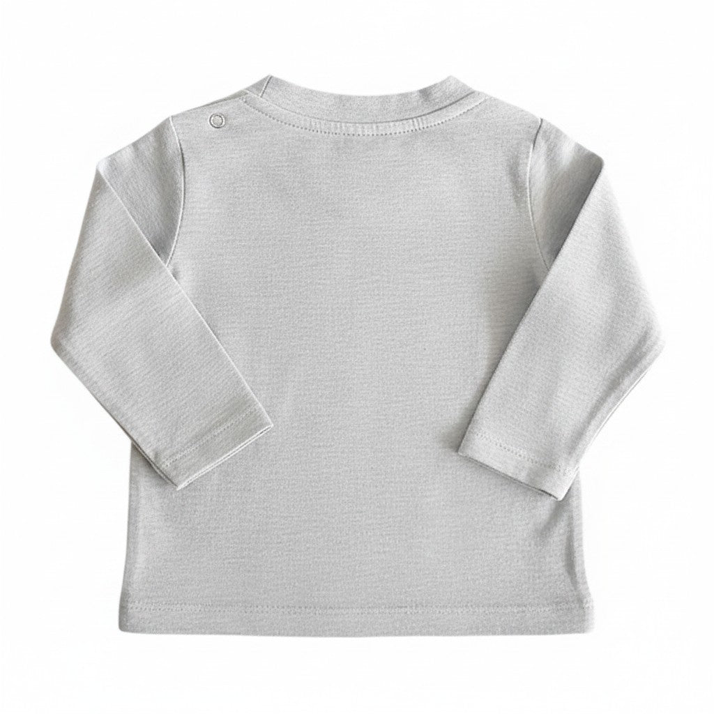 Polera manga larga Algodón Gris Marca Opaline 9 M Estado Casi tiki