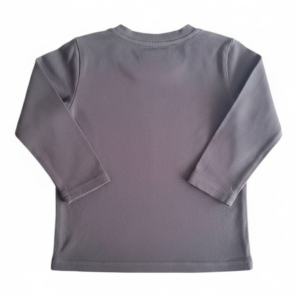 Polera manga larga Algodón Gris Marca Boulevard 12 M Estado Casi tiki
