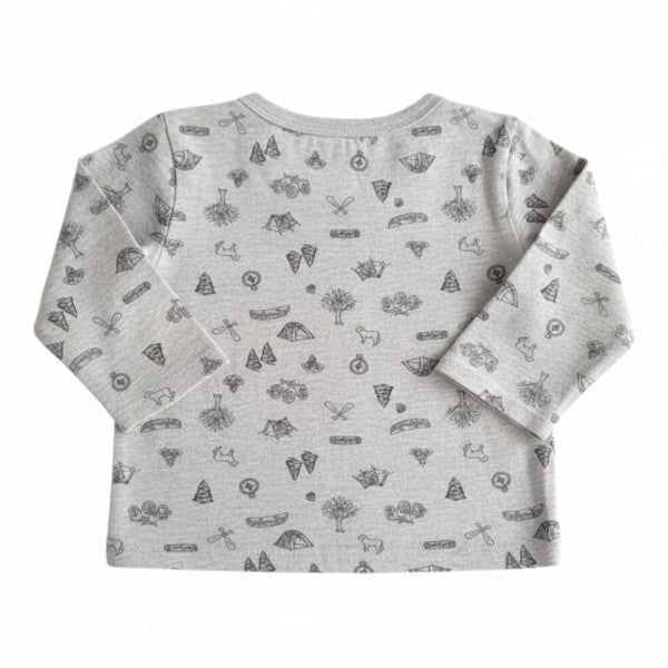 Polera manga larga Algodón Gris Marca Yamp! 12 M Estado Casi tiki