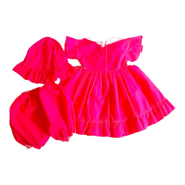 Vestido Manga Corta Tela Fucsia Marca Otra 0-3 M Estado Tiki taka