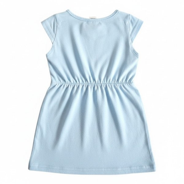 Vestido Manga Corta Algodón Celeste Marca Shein 6-9 M Estado Casi tiki