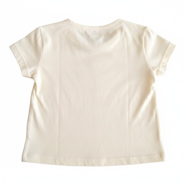 Polera manga corta Algodón Crema Marca Pillin 6 M Estado Tiki taka