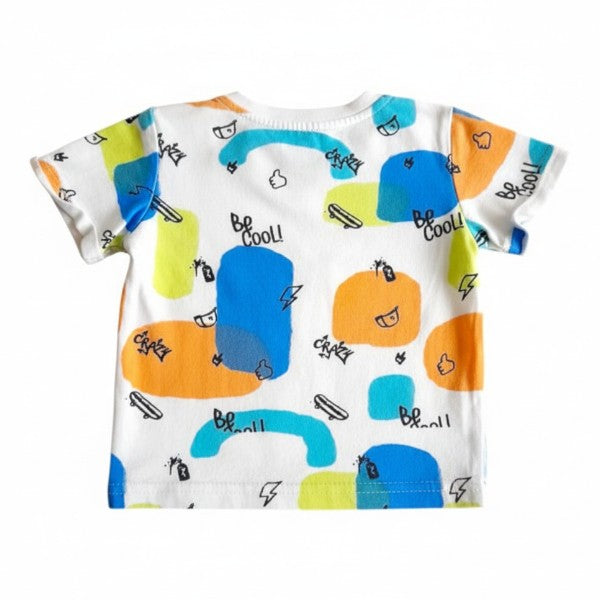 Polera manga corta Algodón Diseños Marca Ficcus 3-6 M Estado Casi tiki