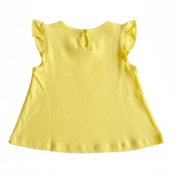 Polera manga corta Algodón Amarillo Marca Ficcus 3-6 M Estado Casi tiki