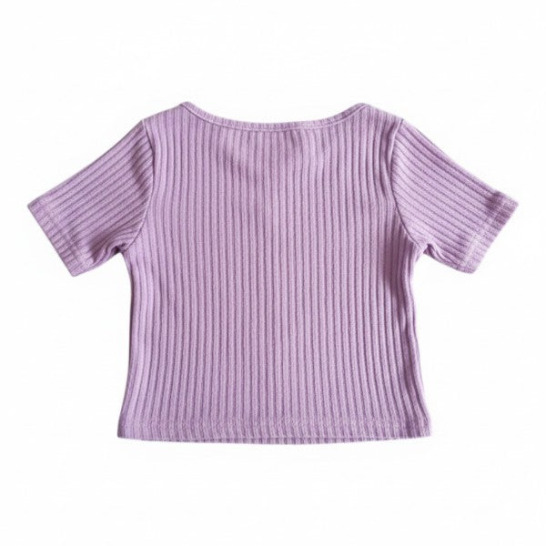 Polera manga corta Cotelé Lila Marca Otra 5 A Estado Casi tiki